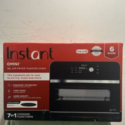 Instant Omni 18L Air Fryer Toaster Oven 7-in-1, 6 Slice with Pizza Pan - In Box