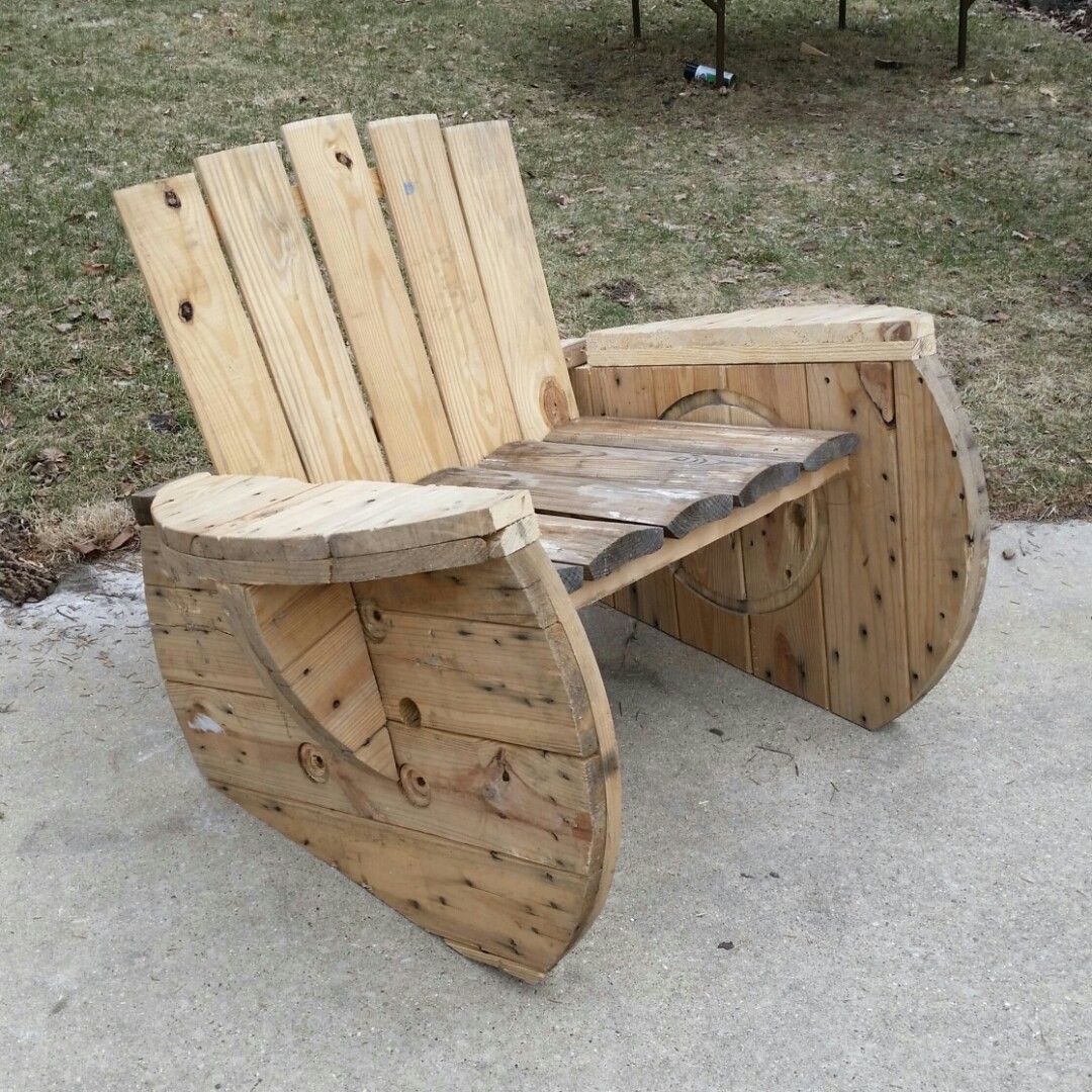 Cable Spool Repurposed Lounge Chair