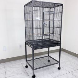 (NEW) $95 Large 53” Bird Cage for Parakeet Parrot Cockatiel Canary Finch Lovebird, Size 24x17x53”