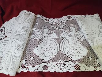 Christmas Beautiful Angel White Table Runner