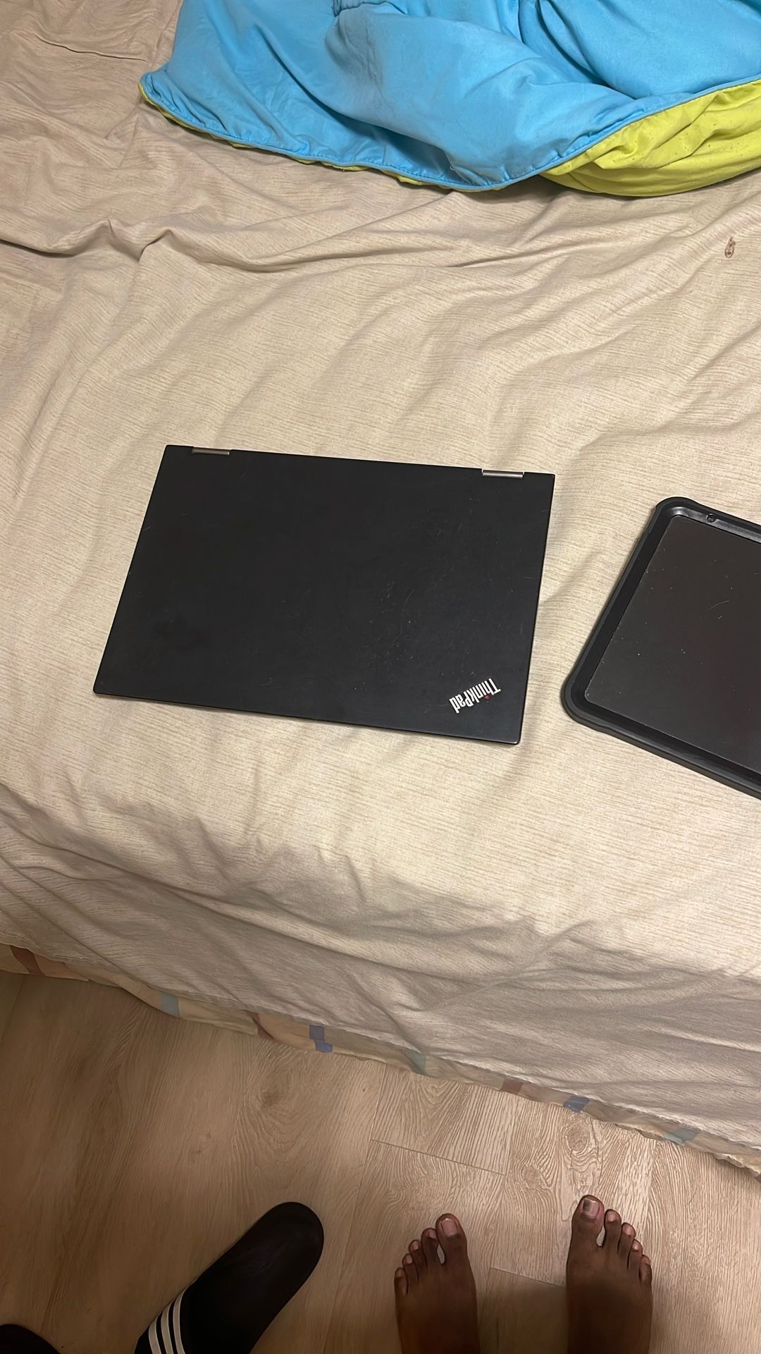 Black iPad And Thinkpad Laptop( Chargers Included)
