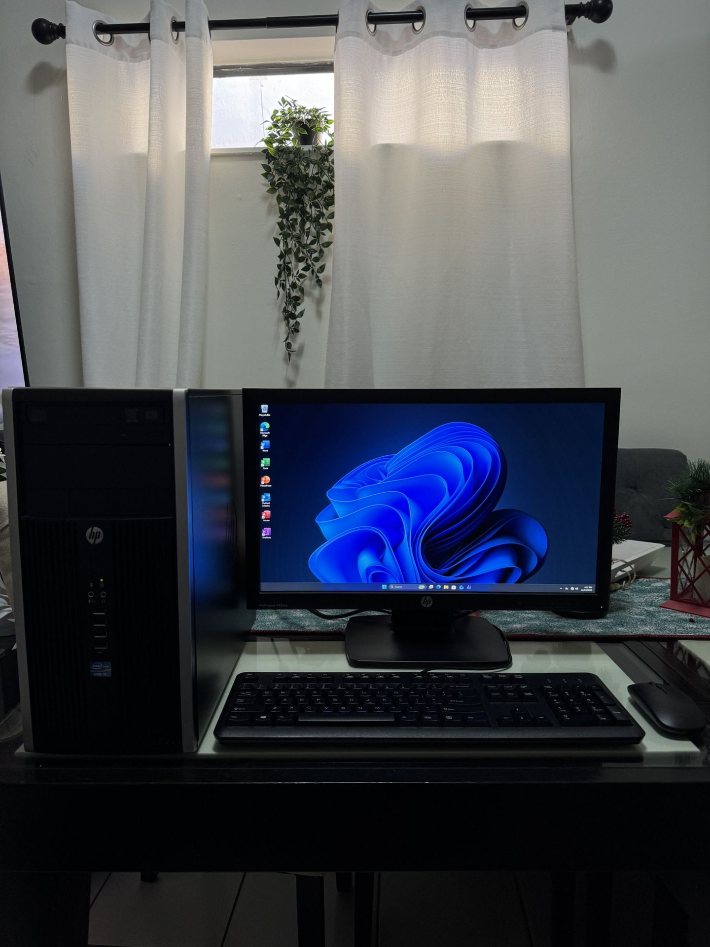 HP Complete Computer Desktop Setup Windows 11 Pro Intel I5 and HP Monitor