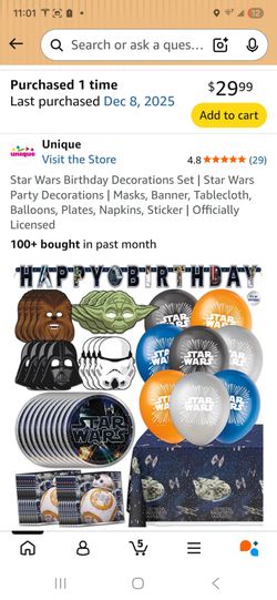 Star Wars birthday set for 16 guests