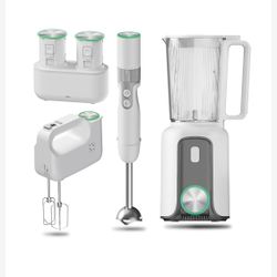New 3-in-1 Cordless Kitchen Gift Set - Rechargeable Hand Blender, Mixer & Smoothie Maker with Fast Charger | Perfect for Home Cooking, Baking & Health