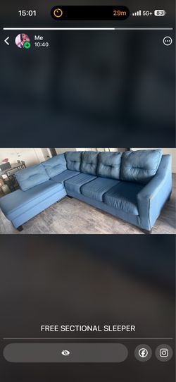 Free Sectional Sleeper - 5-6 seaters and a very comfortable Queen size bed