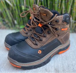 Wolverine Men's Overpass CarbonMAX Composite Toe  waterproof work boots.. Sz 8.5EW.. Oil & slip resistant.. Located west roseville..