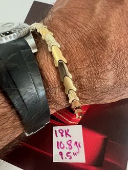 18K Solid Gold Bracelet For Wedding 10.8Gr 7.5 Inches Long