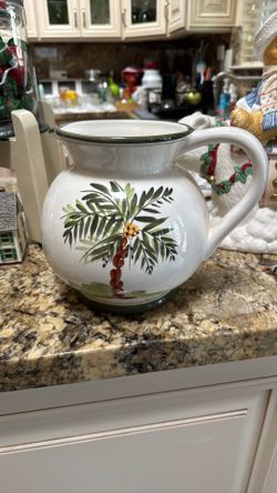 Water Pitcher With Palm Tree Motif Made By Lam Mode Decor Macy’s West