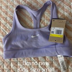 Nike Lilac Girls Sports Bra Size Small NEW