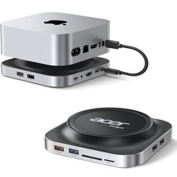 New-Acer Mac mini M4 Dock, 8TB M.2 NVMe/SATA SSD Enclosure & Stand, 4K@144Hz HDMI 2.1, 10Gbps USB-C & USB-A Hub, SD/TF Card Reader, 3.5mm Audio, Alumi