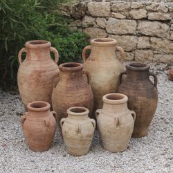 Vintage Pots Olive Urns 