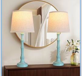 Brand New Lamps Set of 2 Modern Farmhouse Table Lamp Bedside Reading Lamps Living Room End Tables Set Lamps for Night Stands Bedroom Night Lamp,High 2