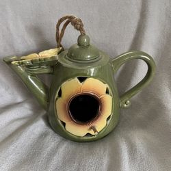 Ceramic Teapot Shaped Bird House Studio 34
