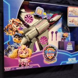 Paw Patrol: The Mighty Movie, Transforming Rescue Jet with Skye Mighty Pups Action Figure, Lights and Sounds, Kids Toys for Boys & Girls 