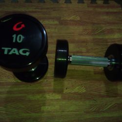 10 Pound Set Of Tag Urethane Dumbbells 