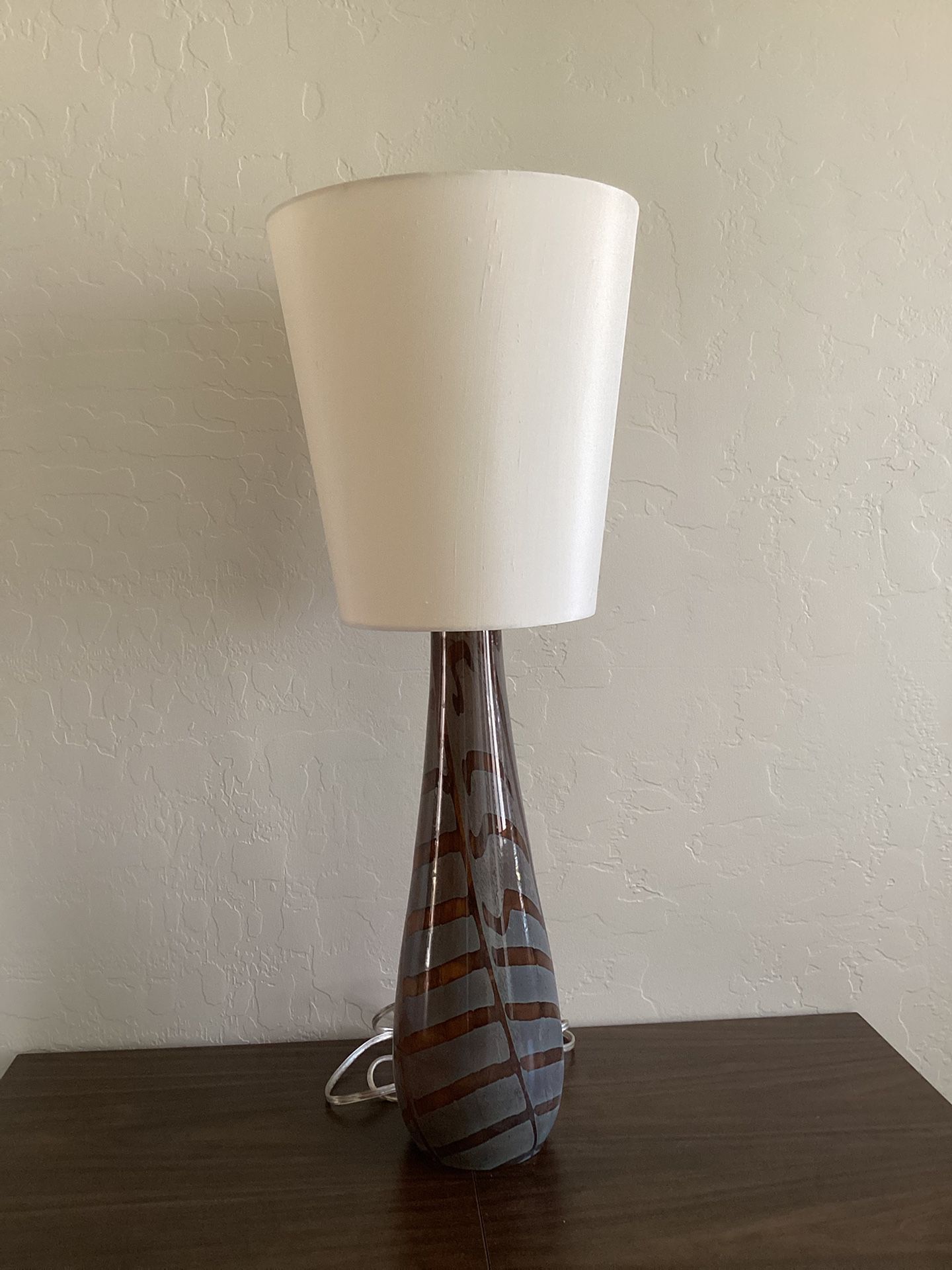 27” Glass Table Lamp w/Shade