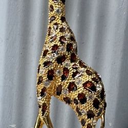 Vtg. OTC Large Figural Gold Tone Giraffe Pin 4.5” w No Missing Rhinestones. 