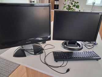 Two 19" Monitors and Keyboard