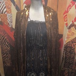 Black& Gold Sequin Dress 