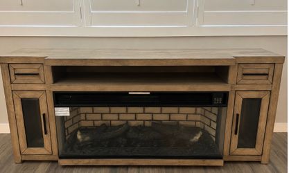 Fireplace TV Stand Buffet Credenza