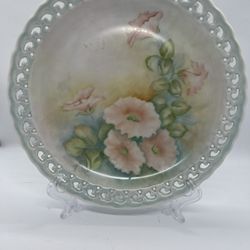 Vintage 1983 Decorative Painted 8” Plate W Flowers Hand painted Shirley Turner