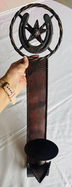 WESTERN theme Rod Iron candle sconces for a wall decor.