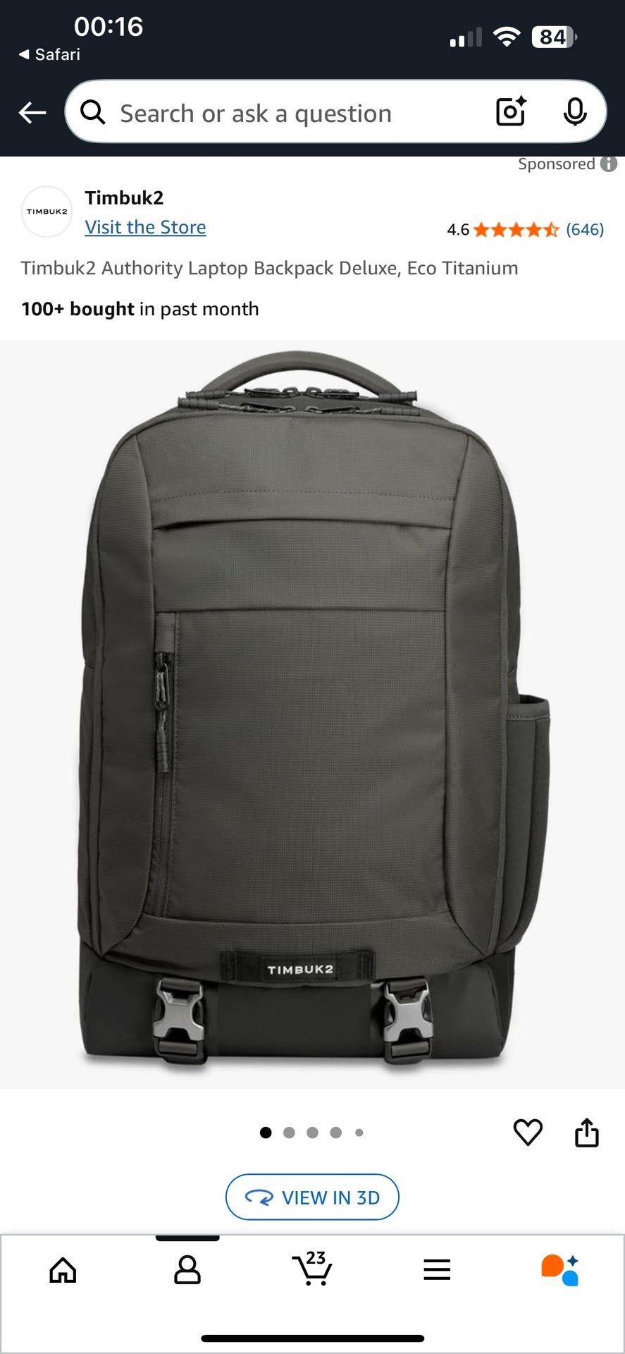 Timbuk2 Authority Laptop Backpack Deluxe, Eco Titanium