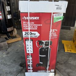 Husky 20 Gal. 200 PSI Oil Free Portable Vertical Electric Air Compressor