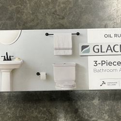 Glacier Bay Sadira 3-Piece Bath Hardware Set with Towel Bar, Paper Holder, Towel Ring in Bronze