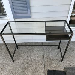 Modern Black Glass Vanity / Desk 