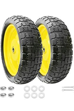 13 Inch 4.00-6 Flat Free Tire and Wheel Replacement for Gorilla Cart with 5/8" & extra 3/4" Bearings, 4.00-6 Wheelbarrow Tire, 13" Garden Cart Wheels,
