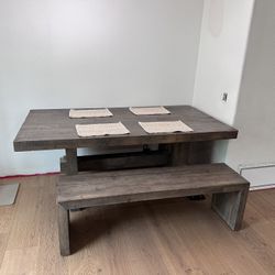 West Elm Emerson Reclaimed Wood Set Of Dining Table, Bench, And Coffee Table 