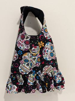 Sugar Skulls Dog Harness Dress With D-ring 