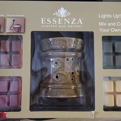 ESSENZA Ceramic Scented Wax Warmer with 4 sets wax fragrance cubes


