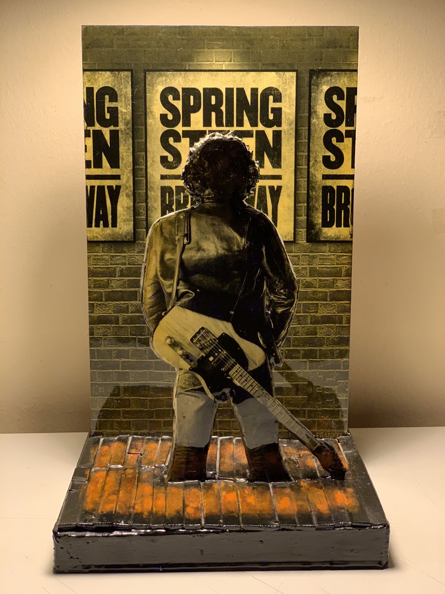 Bruce Springsteen on Broadway Limited addition mixed media sculpture created for Bruce Springsteen‘s charity one of five pieces 9 x 12 x 8 deep minimu