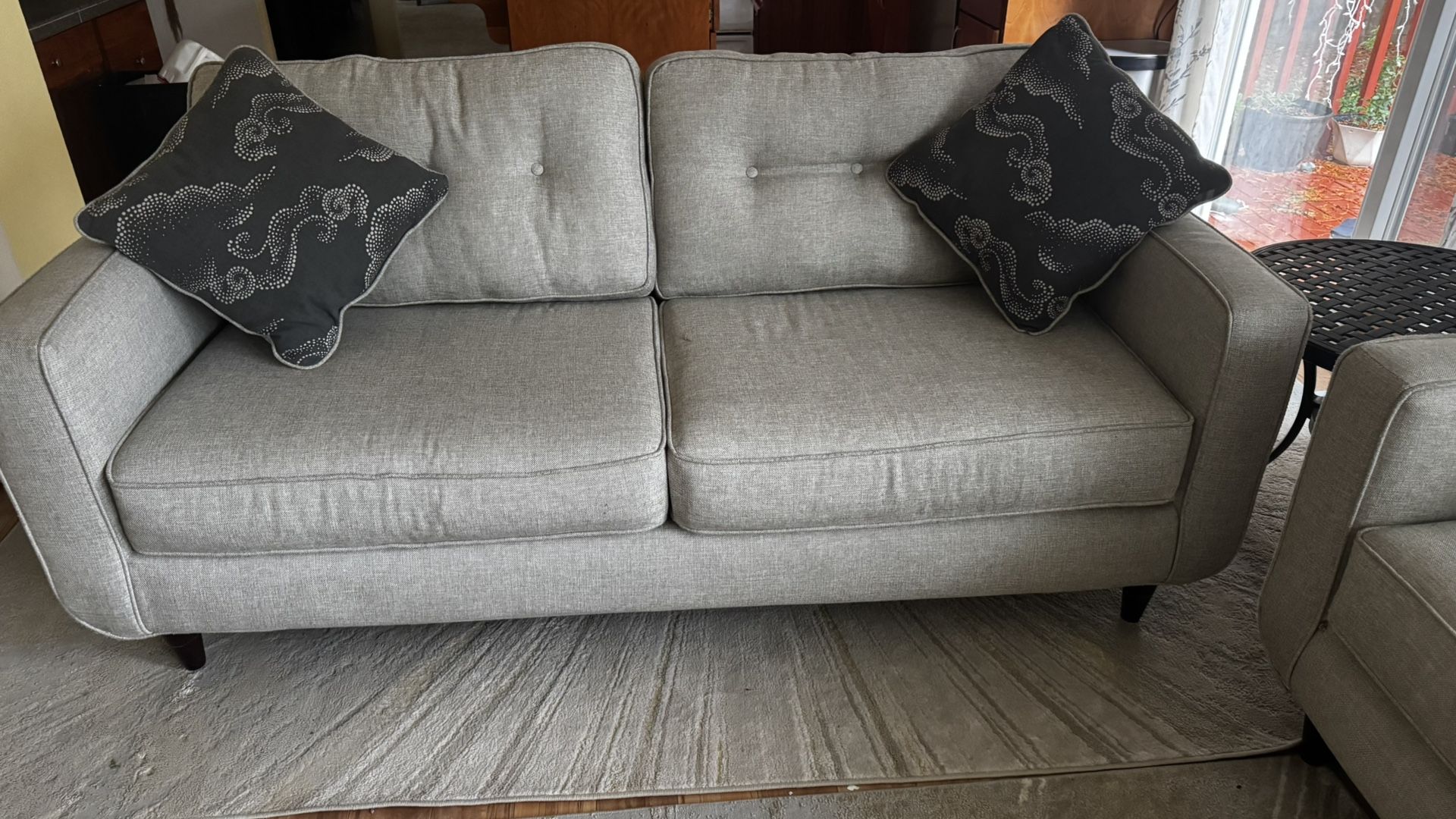 Two Soft Grey New Sofas.