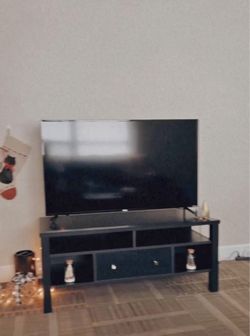 All black tv stand - heavy duty 47 1/2” width 20” height *Pickup only