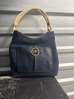 Michael Kors Navy Canvas Shoulder Bag