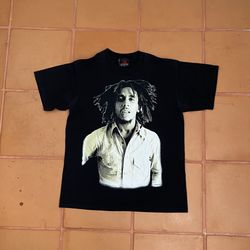 Zion Rootswear Bob Marley Black T Shirt Made In USA 2003 vintage Size Large 