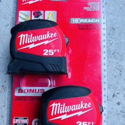 2 Pack  25’ Milwaukee Tape Measure