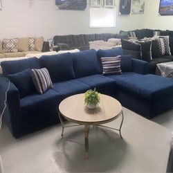 ‼️BRAND NEW Blue Sectional With Ottoman NOW IN STOCK‼️