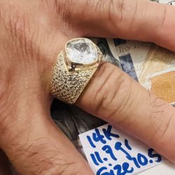 14K Solid Gold Ring For Wedding 11.7Gr Size 10.5