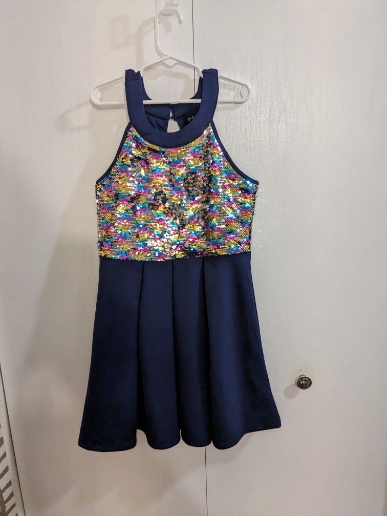 Halter Style Navy Blue Dress 