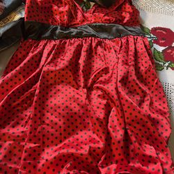Red And Black Polk A Dot Dress