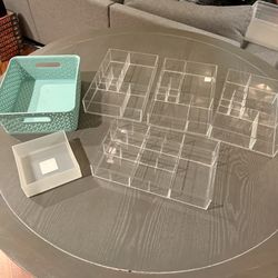 Bathroom Storage Organizer Lot – Clear Acrylic Drawer & Vanity Bins