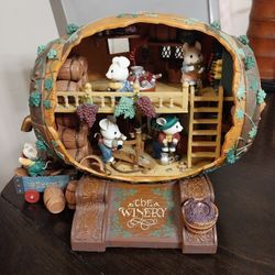 (Not Working-Needs To B Fixed) Vintage Enesco  "Grape Expectations 'Music Box With Moving Pieces (Highly Collectible)