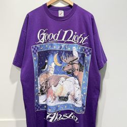Vintage 90’s GOODNIGHT ALASKA Sleep Souvenir Destination T-shirt