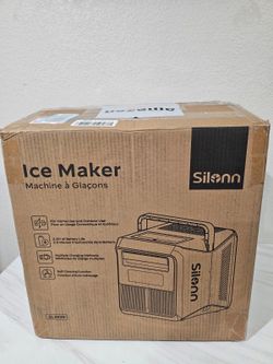 Silonn Portable 4-Power Ice Maker - 9 Cubes in 6 Mins, 22lbs/Day | 12V/24V Car & 100-240V AC Solar-Ready, Auto-Clean Countertop Ice Machine for Campin