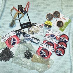 Title: Large Lot of Assorted Air Gun Pellets, BBs, Targets, and Marksman Slingshot (.177 & .22 Caliber)