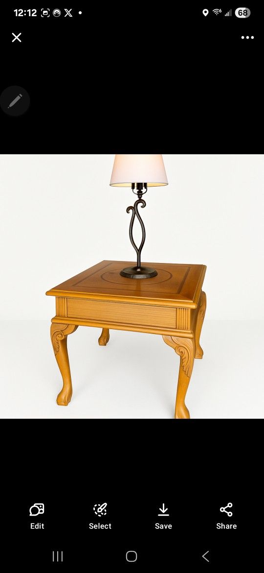 Claw Foot End Table + Lamp